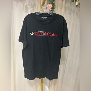 True Religion Crafted With Pride Black Logo T-Shirt Tee L NWT